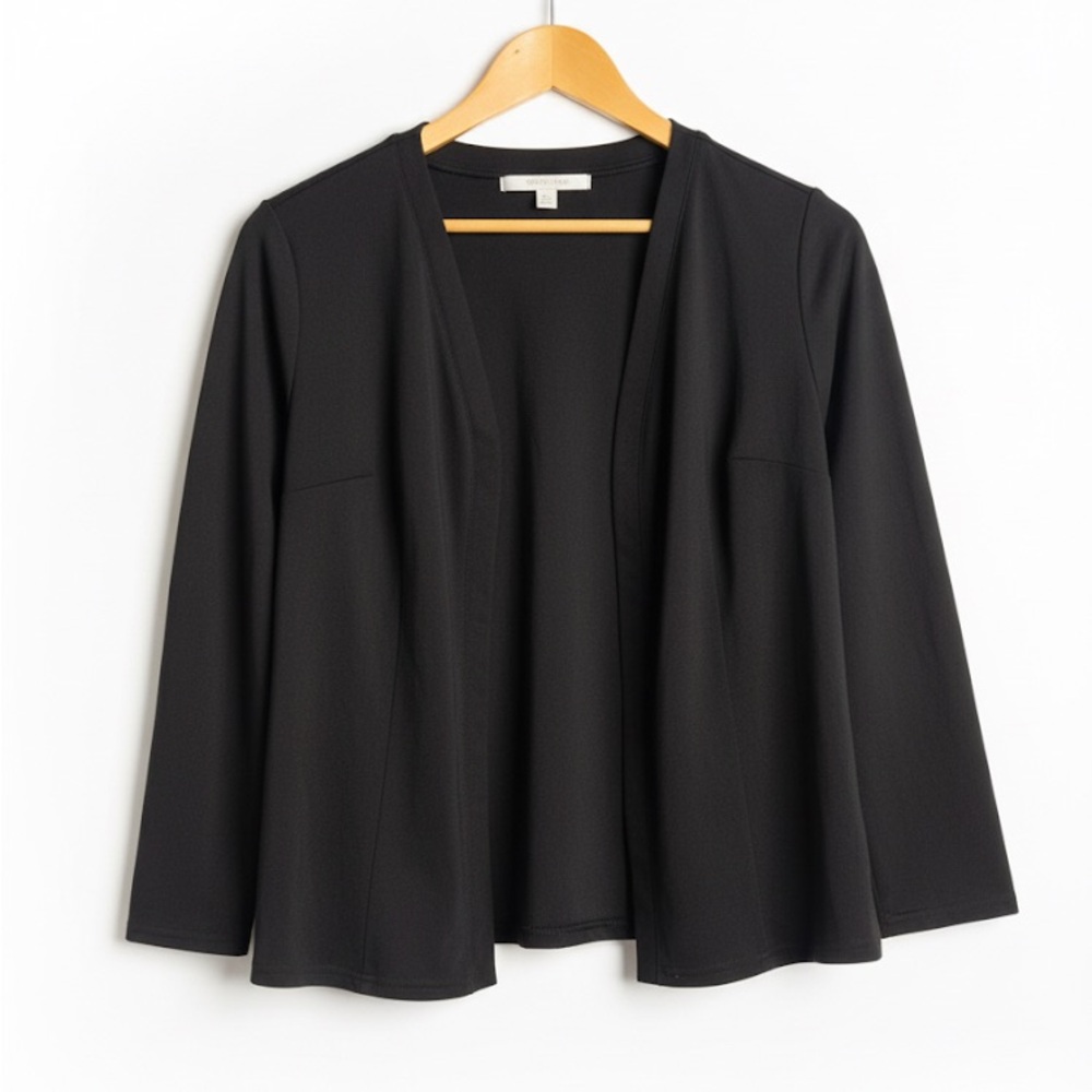 Worthington Black Open-Front Cardigan – Petite Med | Classic Lightweight Layer